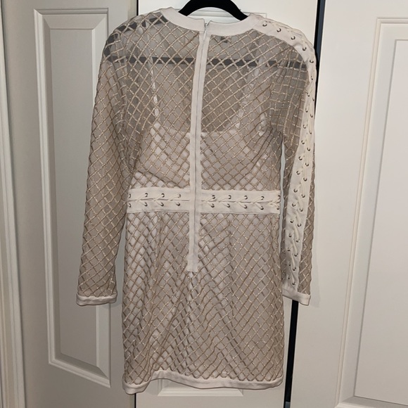 Bebe Sheer Gold Dress - Picture 3 of 3